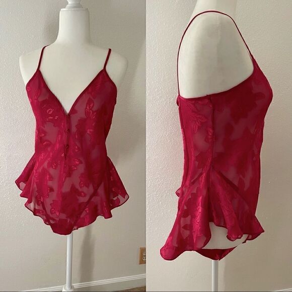 Vintage Victoria secret bodysuit hot pink sz medium
